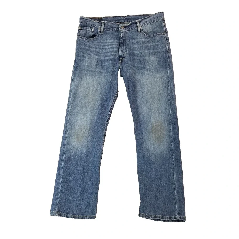Levi's 514 jeans men's 36 x 30 regular fit straight blue stretch denim pants